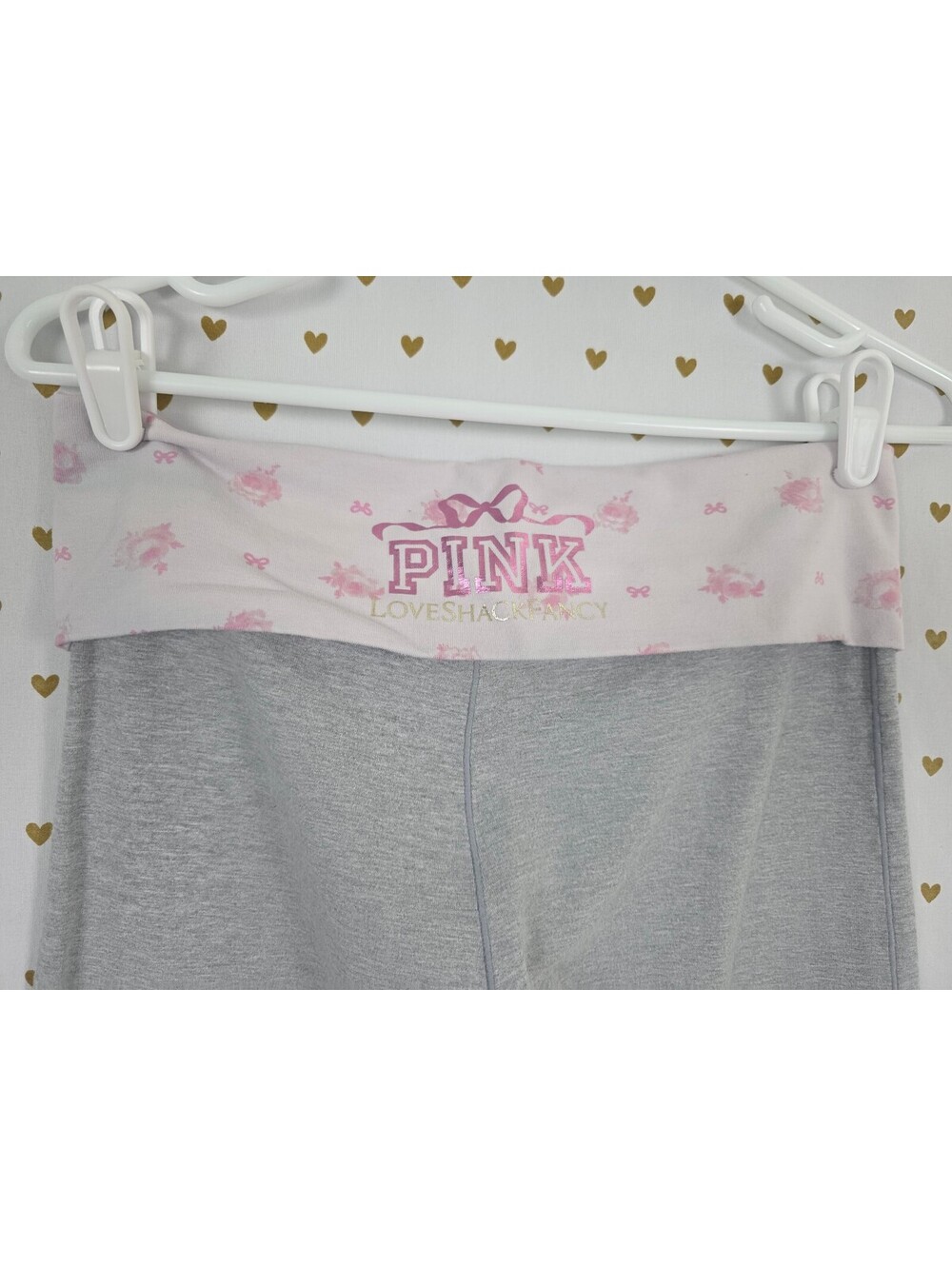 Victorias Secret PINK Loveshackfancy Flare Yoga Pants Foldover leggings Small